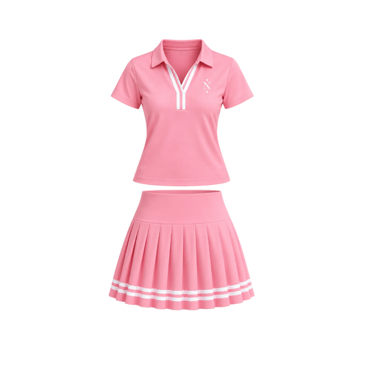Female Pink Tennis Set Front